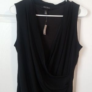 WHBM NWT black surplice tank